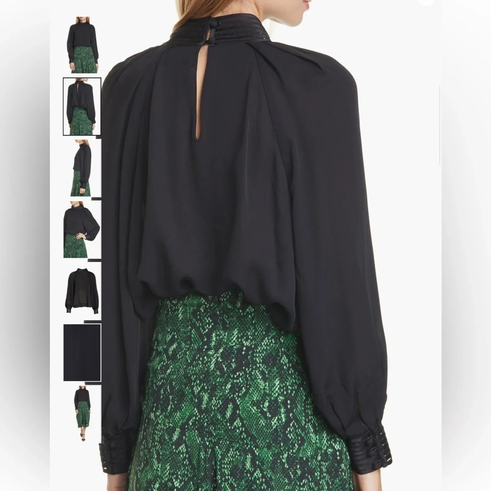 Veronica Beard Janvi black mock turtleneck blouse, 2 - Picture 3 of 10